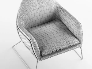 frame armchair grass cotton velvet 3D Model