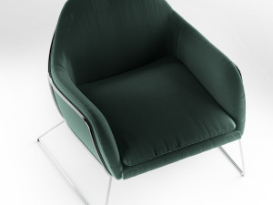 frame armchair grass cotton velvet Model 3D