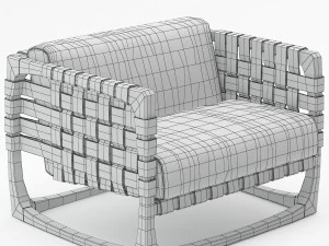 bungalow armchair by riva 1920 3D Model