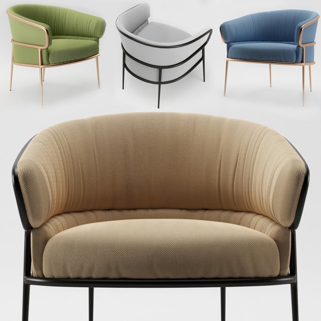 shu-ying fabric easy chair 3D Модель .c4d .max .obj .3ds .fbx .stl .blend