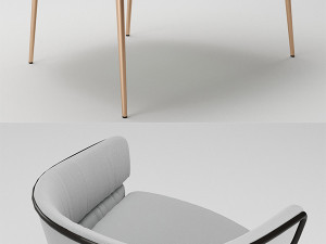 shu-ying fabric easy chair 3D Модель
