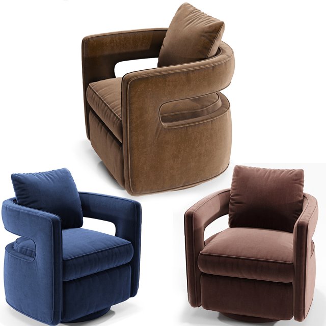 kennedy navy swivel chair 3D 模型 .c4d .max .obj .3ds .fbx .stl .blend 