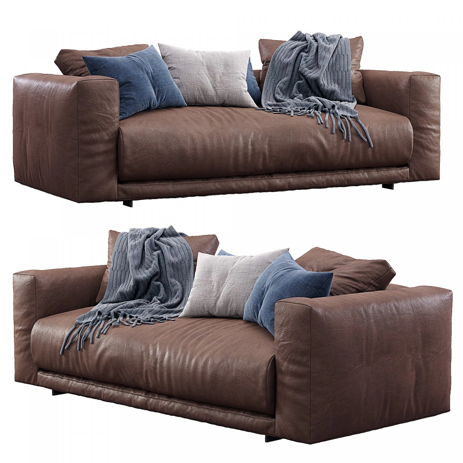 leather sofa moss by cor 3D Model .c4d .max .obj .3ds .fbx .stl .blend