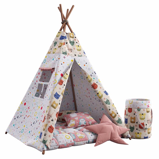kids wigwam 3Dモデル .c4d .max .obj .3ds .fbx .stl .blend 