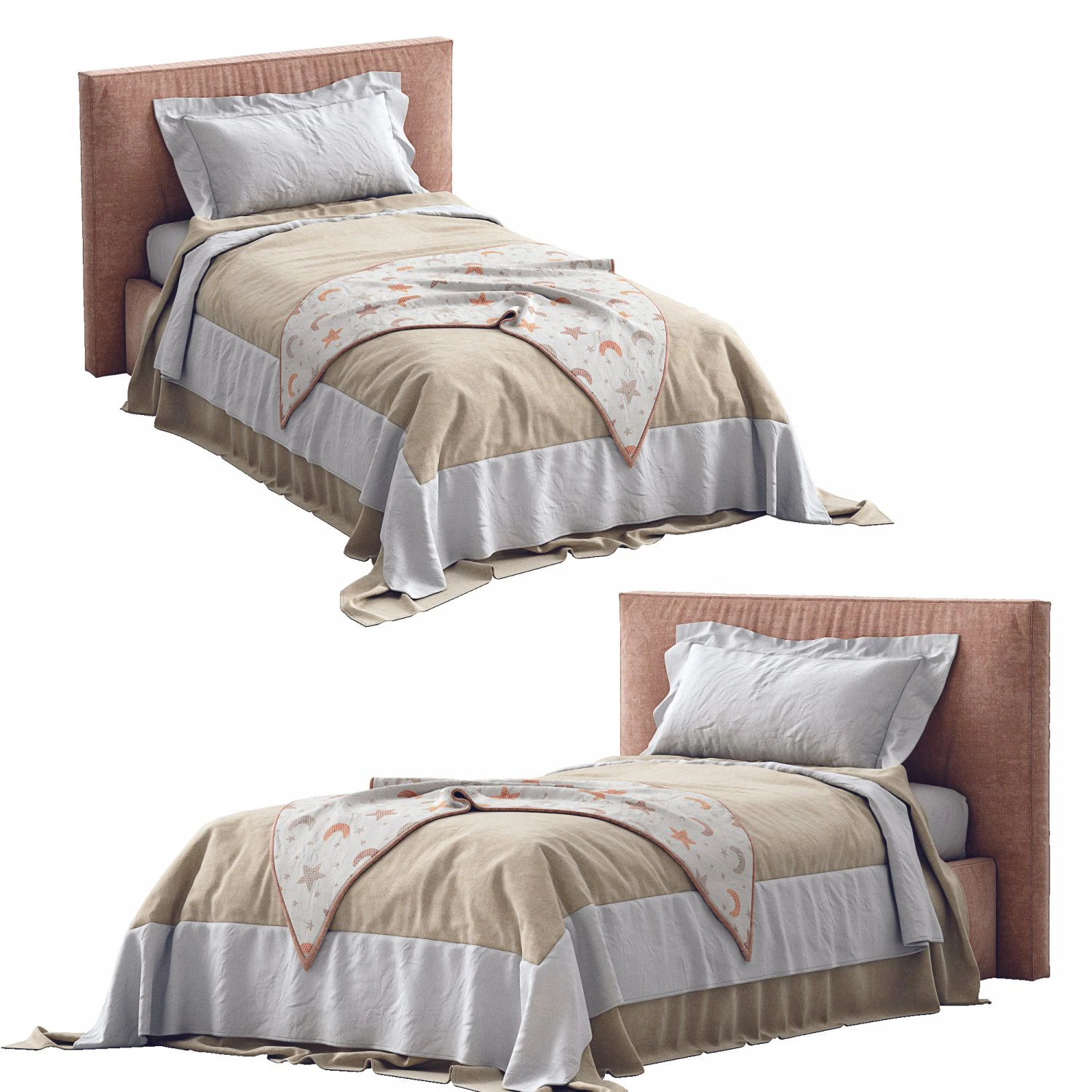 molinero de cama individual flexteam Modelo 3D .c4d .max .obj .3ds .fbx .stl .blend 