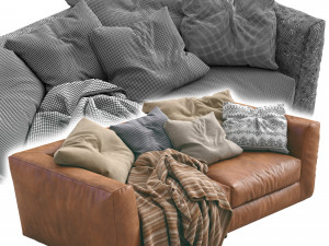 ferlea leather sofa h01 Modelo 3D