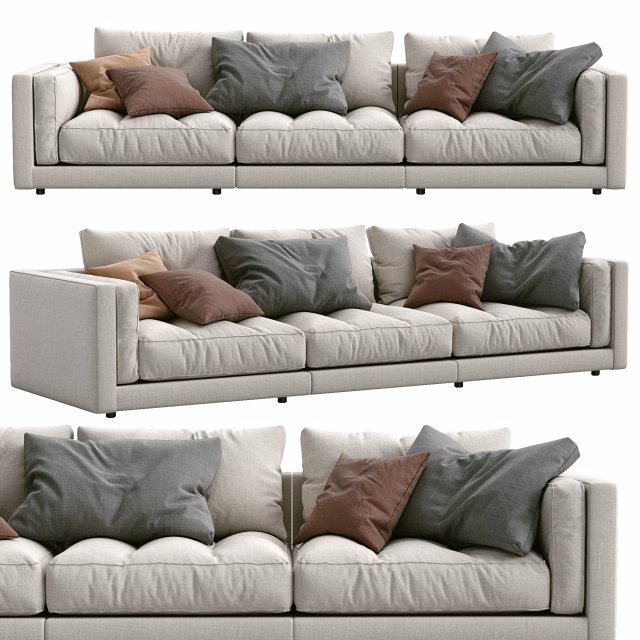 flexform sofa lucien 3D Model .c4d .max .obj .3ds .fbx .stl .blend 