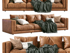 flexform leather sofa lucien 3D Model