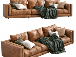 flexform leather sofa lucien 3D 모델