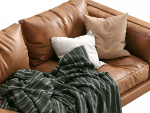 flexform leather sofa lucien 3D 모델