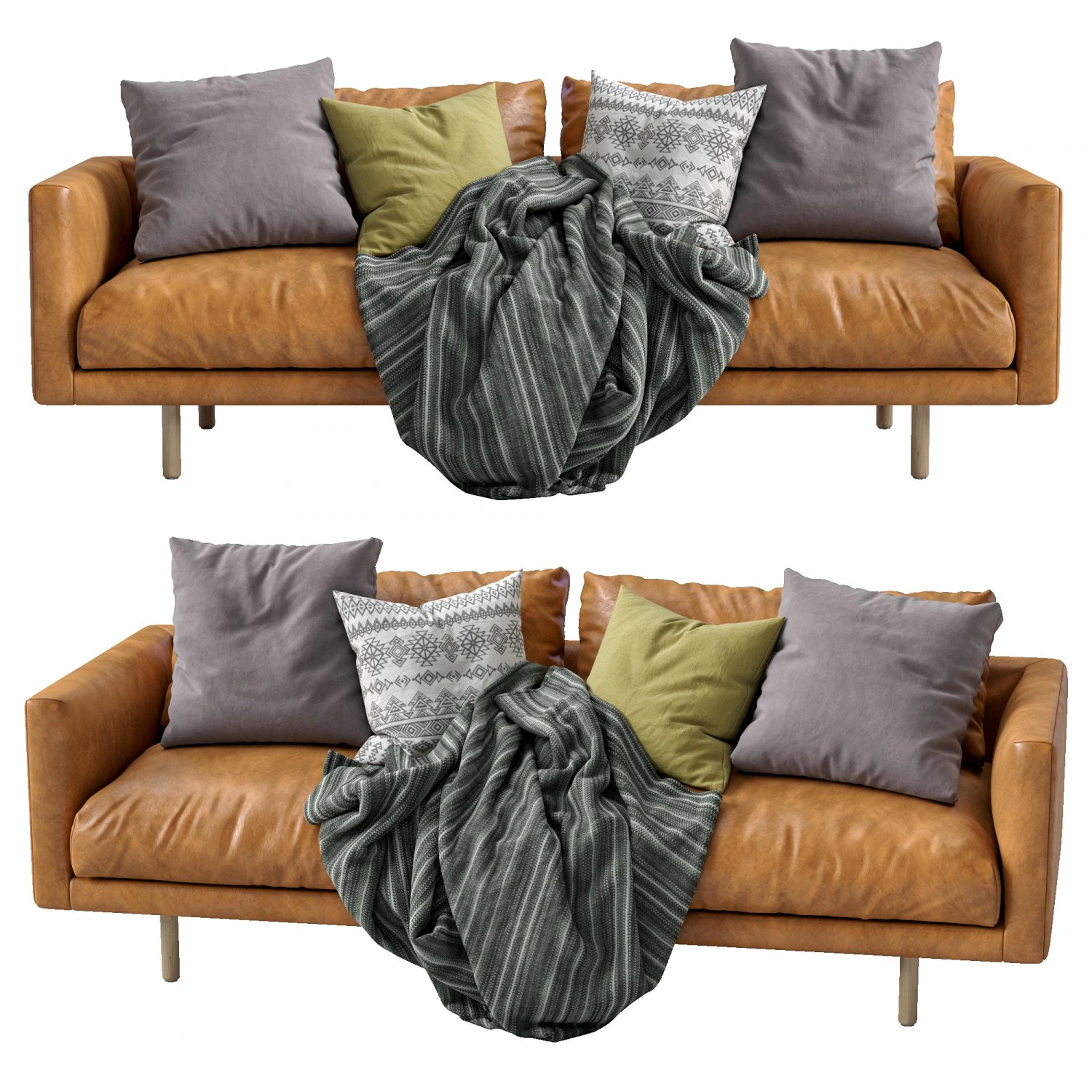 eq3 replay club leather sofa 3D Model .c4d .max .obj .3ds .fbx .stl .blend 