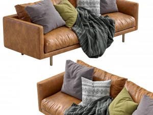 eq3 replay club leather sofa 3D Model