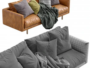 eq3 replay club leather sofa 3D Model