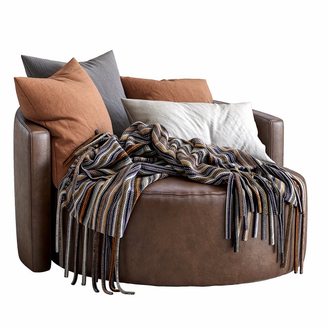 leather armchair cosybed by papadatos Modèle 3D .c4d .max .obj .3ds .fbx .stl .blend 