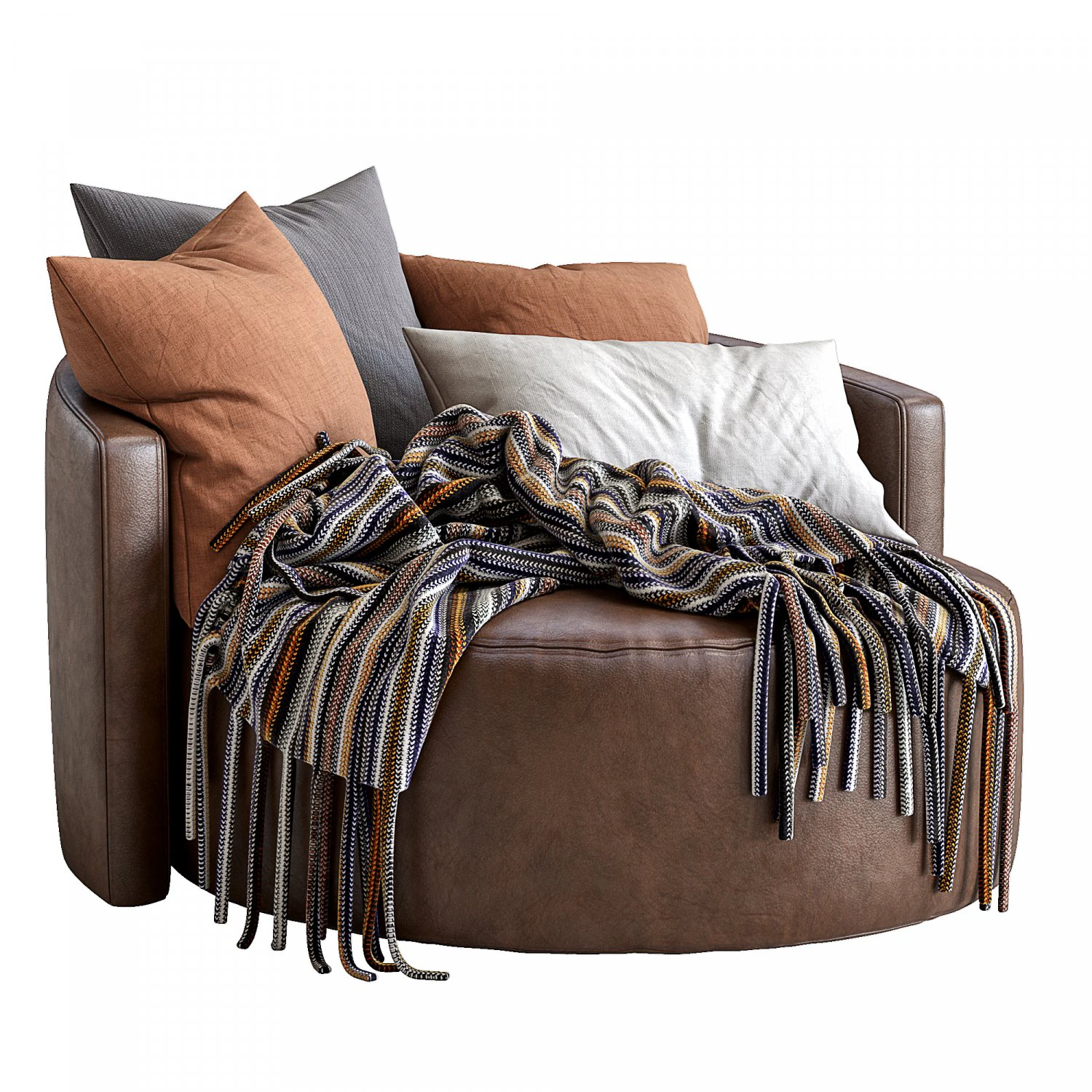 leather armchair cosybed by papadatos 3D Model .c4d .max .obj .3ds .fbx .stl .blend 