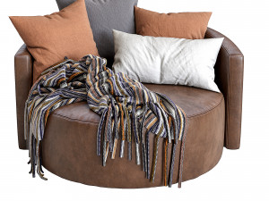 leather armchair cosybed by papadatos Modèle 3D