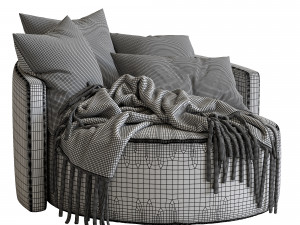 leather armchair cosybed by papadatos Modèle 3D