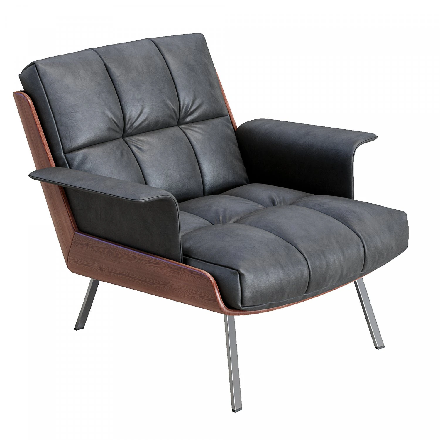 daiki leather armchair 3D Model .c4d .max .obj .3ds .fbx .stl .blend 