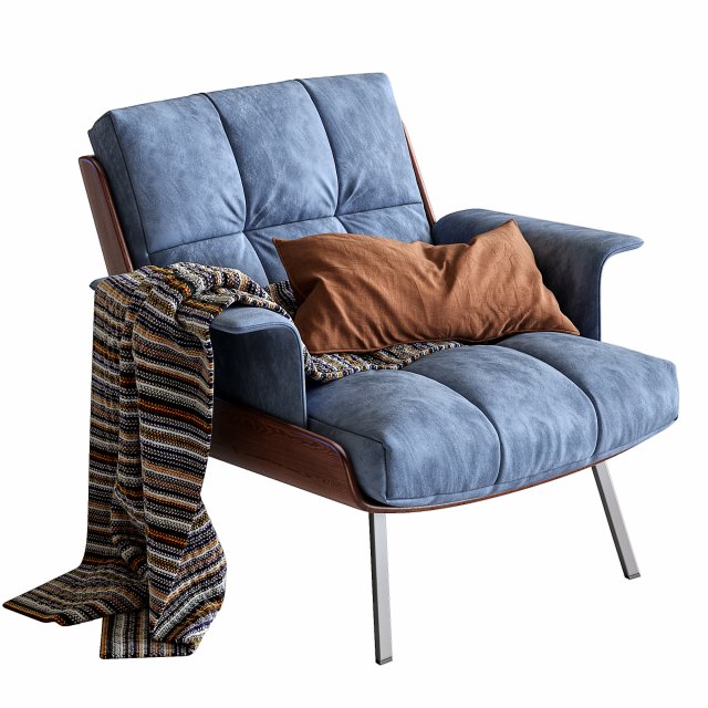 daiki fabric armchair 3D Модель .c4d .max .obj .3ds .fbx .stl .blend 