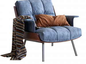 daiki fabric armchair 3D Модель