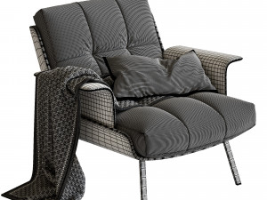 daiki fabric armchair 3D Модель