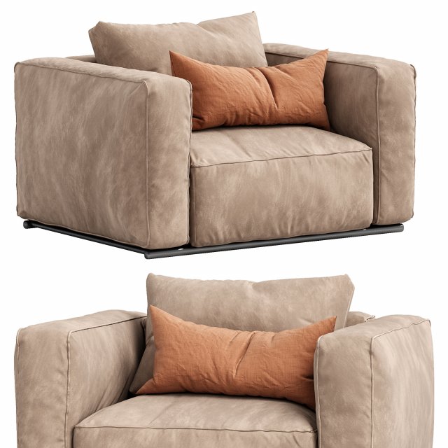 poliform armchair shangai 3D Модель .c4d .max .obj .3ds .fbx .stl .blend 