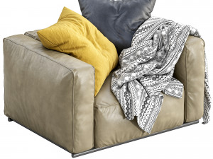 poliform leather armchair shangai Modelo 3D