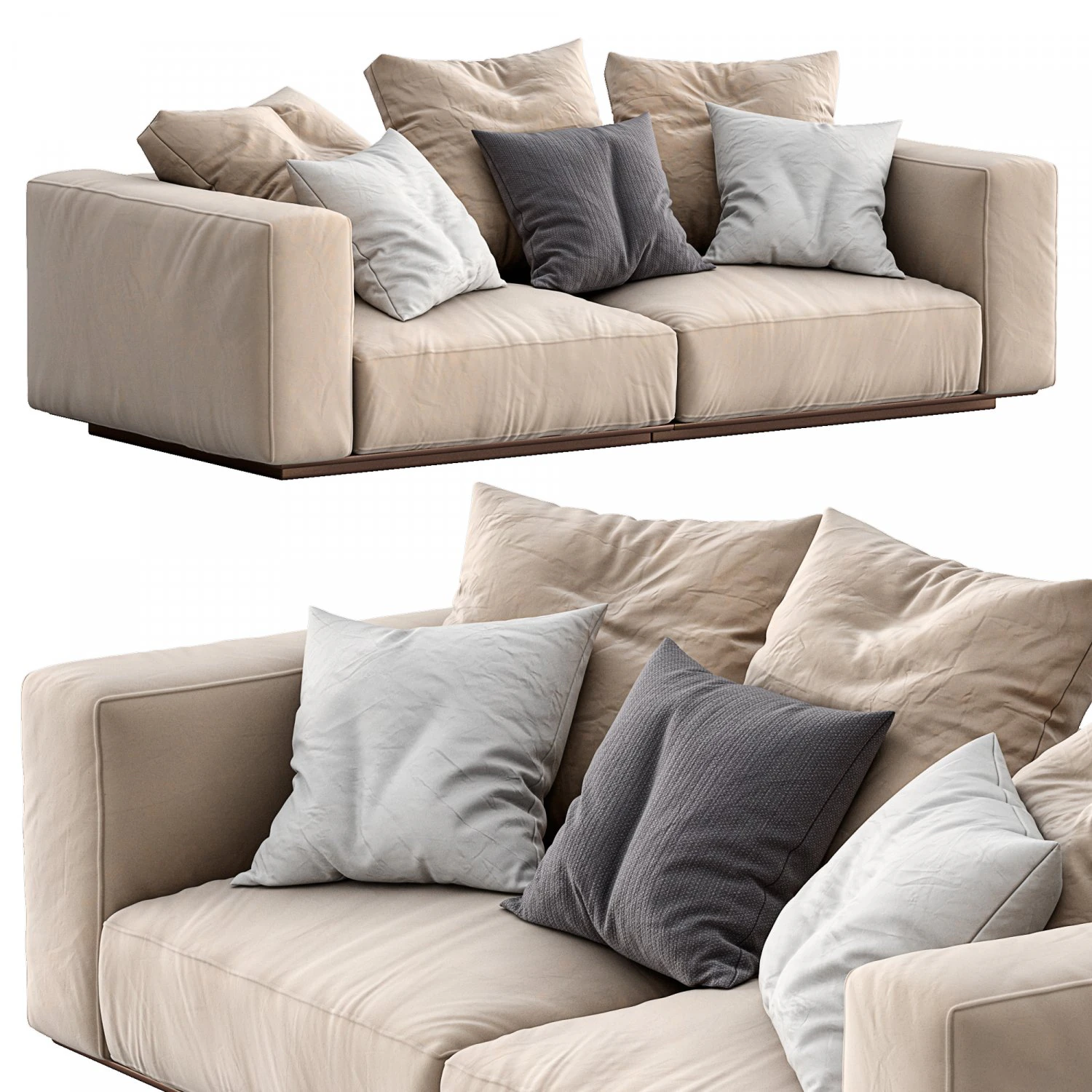 flexform sofa grandemare 3D Model .c4d .max .obj .3ds .fbx .stl .blend 