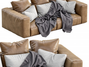 flexform leather sofa grandemare 3D Model