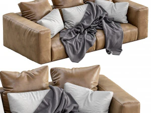 flexform leather sofa grandemare 3D Model
