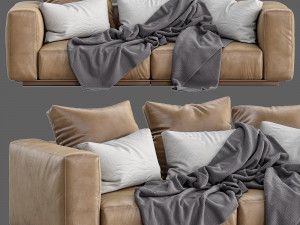 flexform leather sofa grandemare 3D Model
