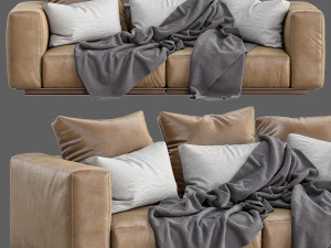 flexform leather sofa grandemare 3D Model