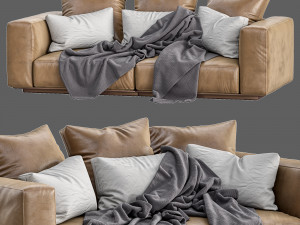 flexform leather sofa grandemare 3D Model