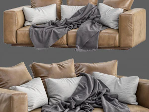 flexform leather sofa grandemare 3D Model