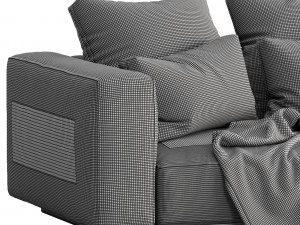 flexform leather sofa grandemare 3D Model