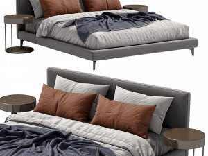 meridiani bed stone up 3D Модель