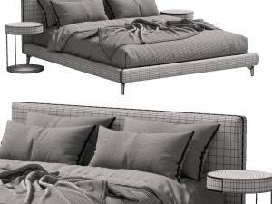 meridiani bed stone up 3D Модель