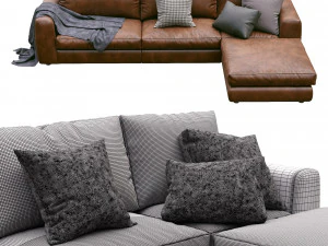 leather sofa alameda9 6 3D Model