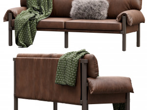 lita leather sofa by urban outfitters 3D Model