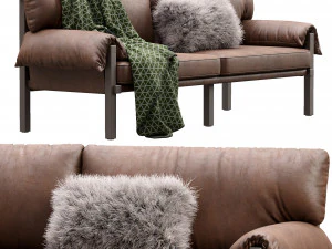 lita leather sofa by urban outfitters 3D Model