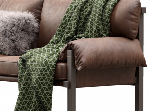 lita leather sofa by urban outfitters 3D Model