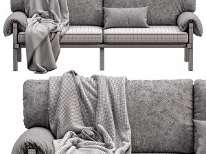 lita leather sofa by urban outfitters 3D Model
