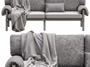 lita leather sofa by urban outfitters 3D Model