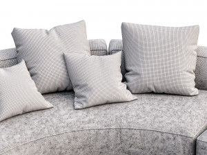 lewis leather sofa curved Model 3D