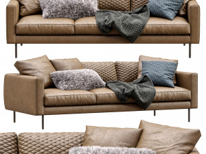 boutique leather sofa by moooi Model 3D