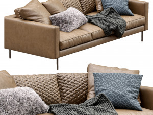 boutique leather sofa by moooi Model 3D