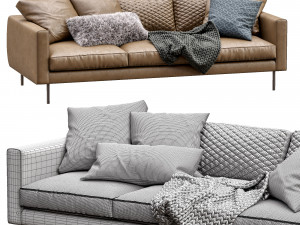 boutique leather sofa by moooi Model 3D