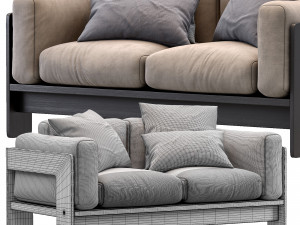 bastiano petite settee by knoll 3D Модель