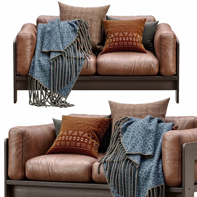 leather sofa bastiano petite settee by knoll 3D Modell .c4d .max .obj .3ds .fbx .stl .blend
