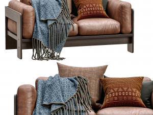 leather sofa bastiano petite settee by knoll 3D Modell